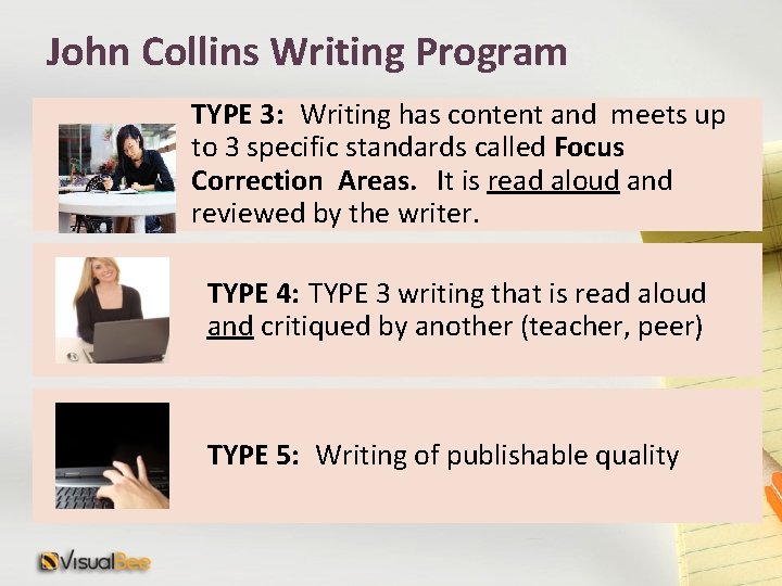 John Collins Writing Program TYPE 3: Writing has content and meets up to 3