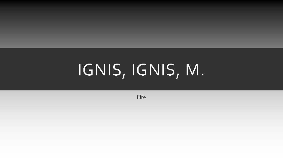 IGNIS, M. Fire IGNIS, M. Fire