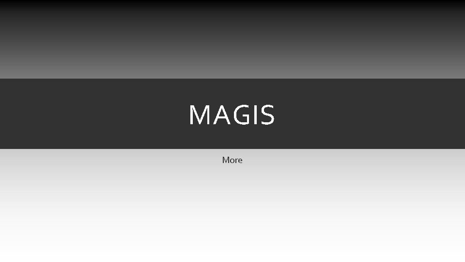 MAGIS More MAGIS More