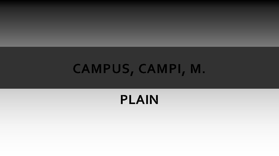 CAMPUS, CAMPI, M. PLAIN CAMPUS, CAMPI, M. PLAIN