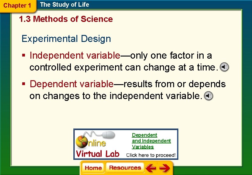 Chapter 1 The Study of Life 1. 3 Methods of Science Experimental Design §