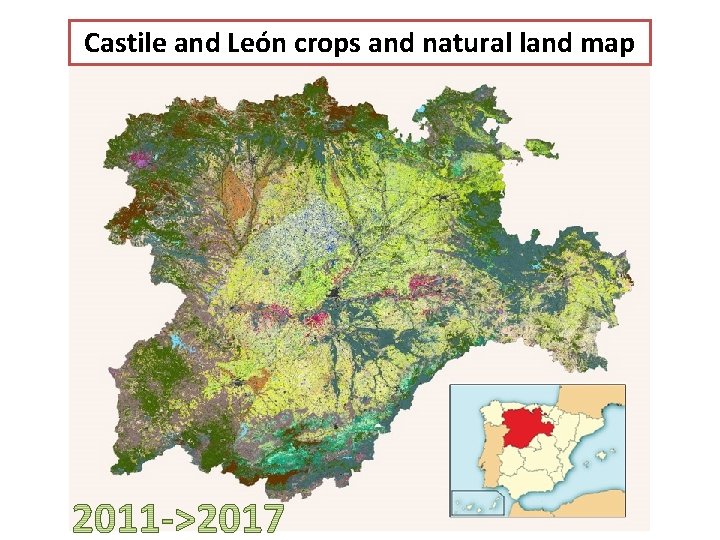 Castile and León crops and natural land map 
