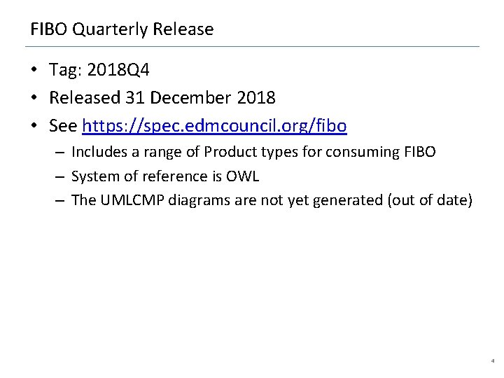 FIBO Quarterly Release • Tag: 2018 Q 4 • Released 31 December 2018 •