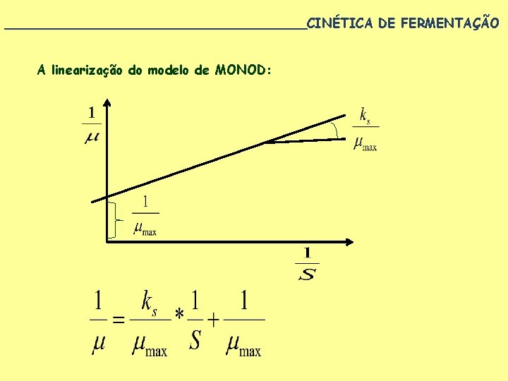 ___________________CINÉTICA DE FERMENTAÇÃO A linearização do modelo de MONOD: 