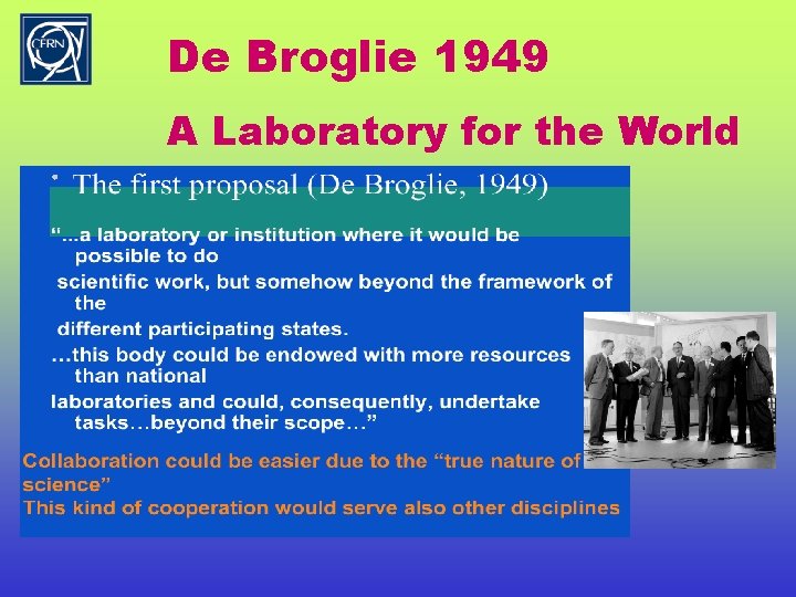 De Broglie 1949 A Laboratory for the World 