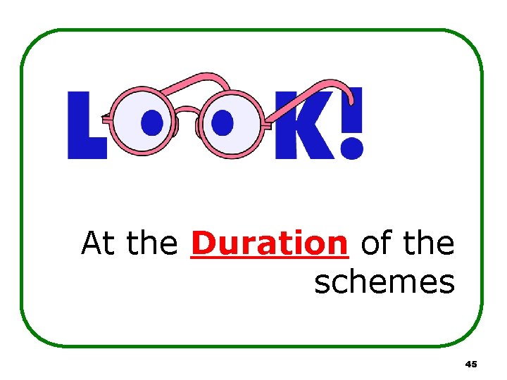 At the Duration of the schemes 45 At the Duration of the schemes 45