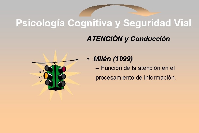 Psicología Cognitiva y Seguridad Vial ATENCIÓN y Conducción • Milán (1999) – Función de