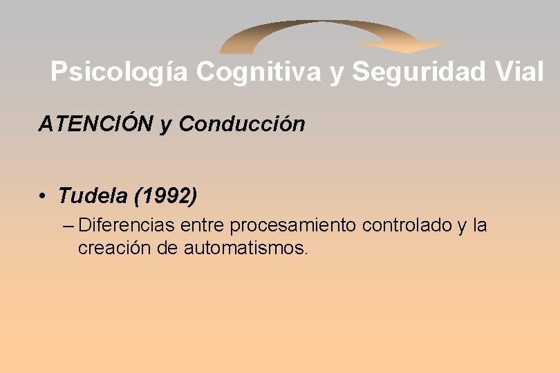 Psicología Cognitiva y Seguridad Vial ATENCIÓN y Conducción • Tudela (1992) – Diferencias entre
