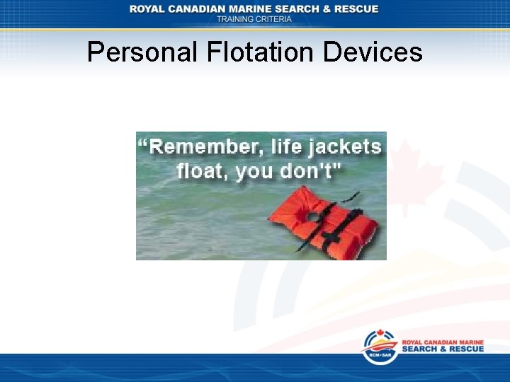 Personal Flotation Devices 