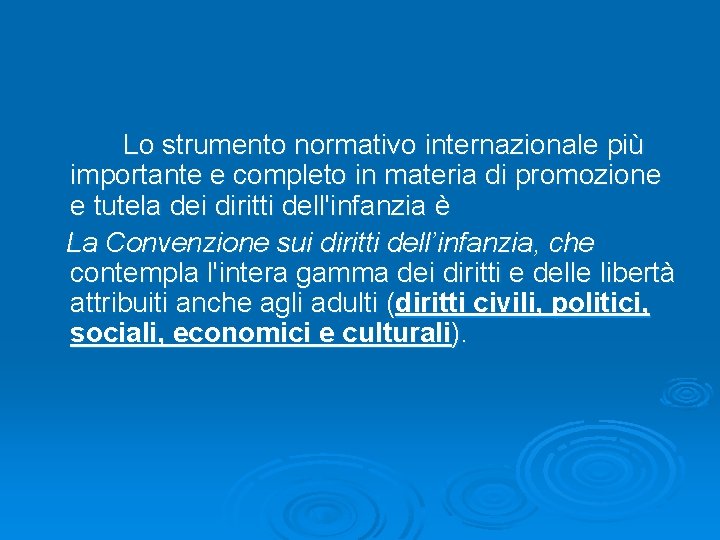  Lo strumento normativo internazionale più importante e completo in materia di promozione e