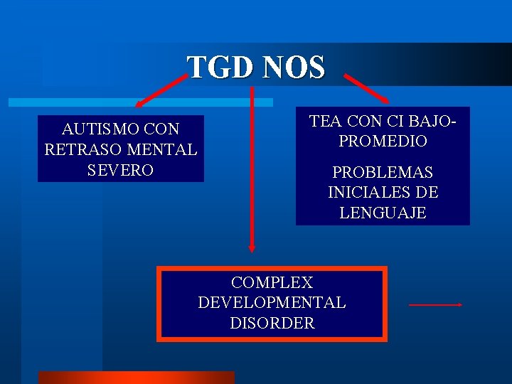 TGD NOS AUTISMO CON RETRASO MENTAL SEVERO TEA CON CI BAJOPROMEDIO PROBLEMAS INICIALES DE