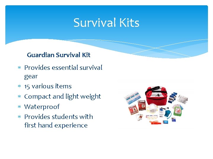 Survival Kits Guardian Survival Kit Provides essential survival gear 15 various items Compact and