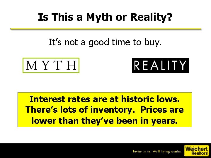 Is This a Myth or Reality? It’s not a good time to buy. Interest
