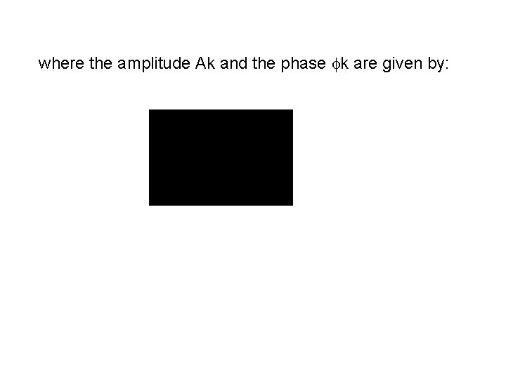 where the amplitude Ak and the phase k are given by: 