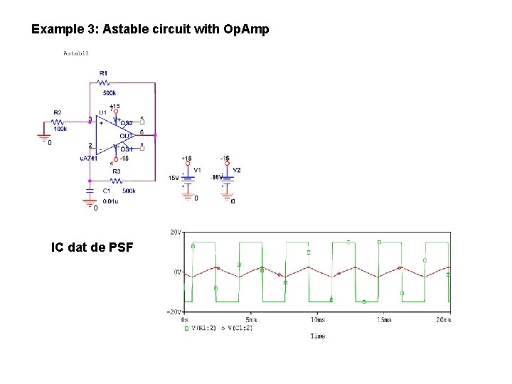 Example 3: Astable circuit with Op. Amp IC dat de PSF 
