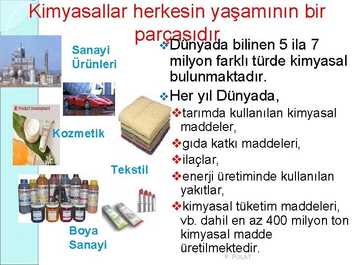 Kimyasallar herkesin yaşamının bir parçasıdır v. Dünyada bilinen 5 ila 7 Sanayi Ürünleri Kozmetik Kimyasallar herkesin yaşamının bir parçasıdır v. Dünyada bilinen 5 ila 7 Sanayi Ürünleri Kozmetik