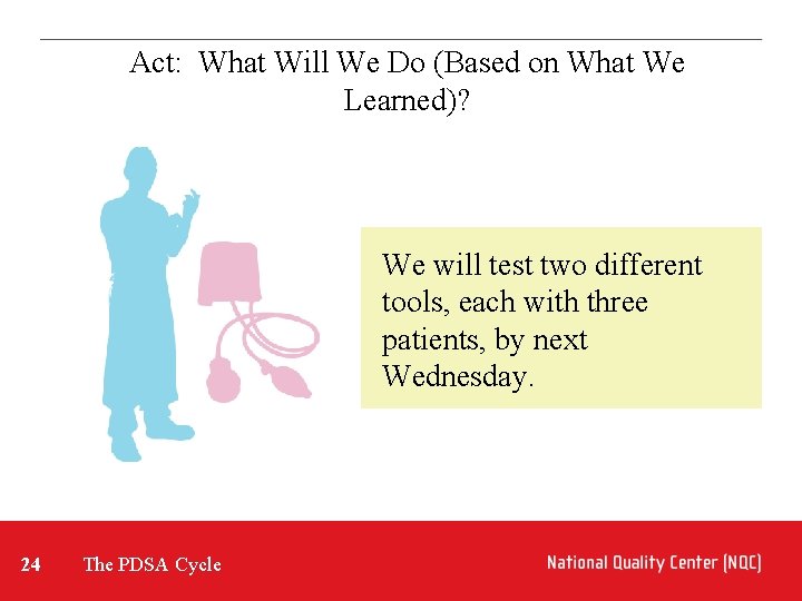 Act: What Will We Do (Based on What We Learned)? We will test two