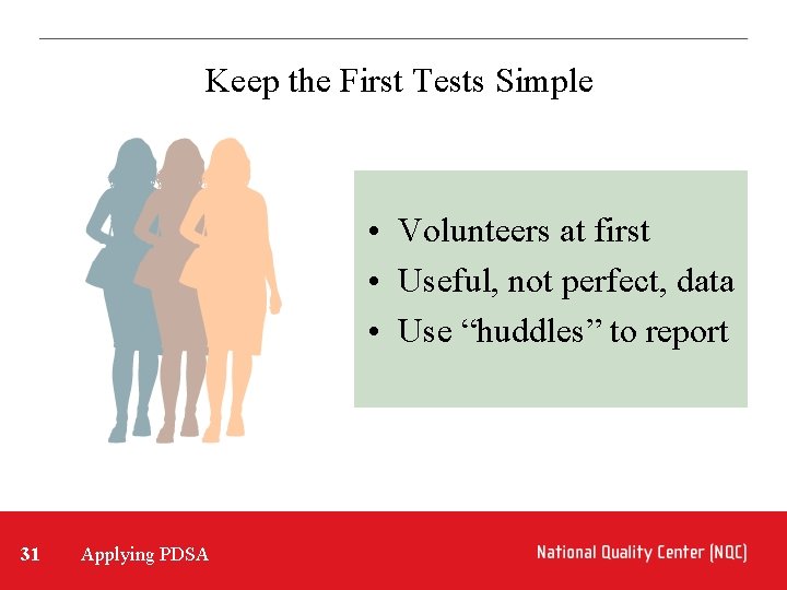 Keep the First Tests Simple • Volunteers at first • Useful, not perfect, data