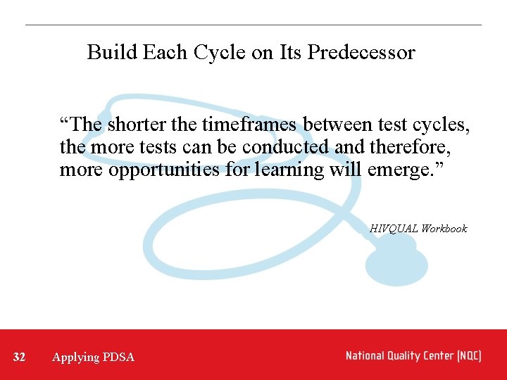 Build Each Cycle on Its Predecessor “The shorter the timeframes between test cycles, the