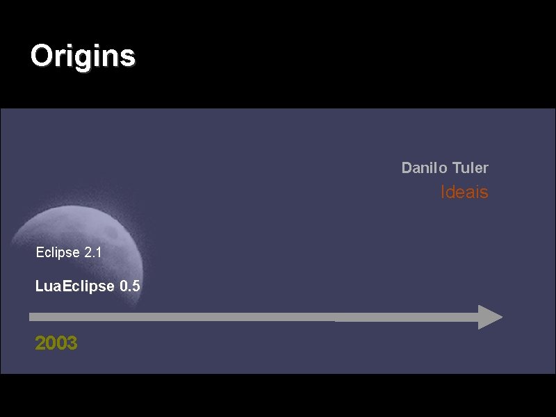 Origins Danilo Tuler Ideais Eclipse 2. 1 Lua. Eclipse 0. 5 2003 