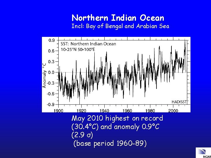 Northern Indian Ocean Incl: Bay of Bengal and Arabian Sea SSTs May 2010 highest