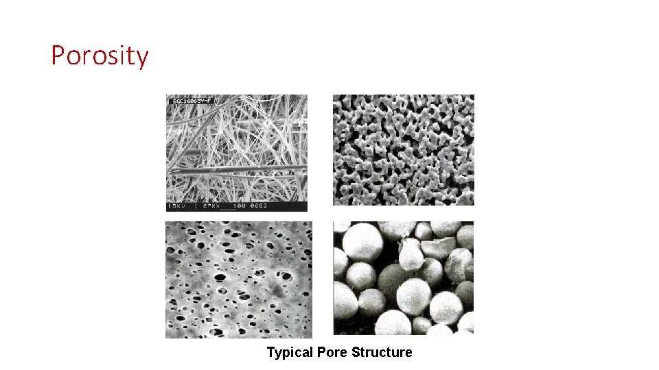 Porosity Typical Pore Structure 