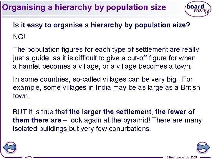 Organising a hierarchy by population size Is it easy to organise a hierarchy by