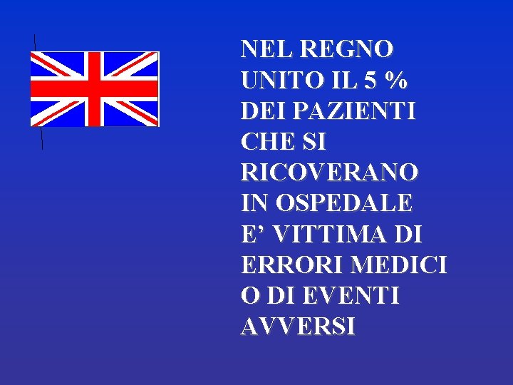 NEL REGNO UNITO IL 5 % DEI PAZIENTI CHE SI RICOVERANO IN OSPEDALE E’