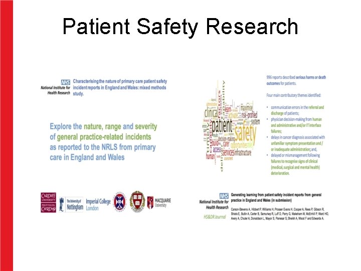 Patient Safety Research Patient Safety Research