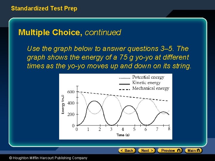 Standardized Test Prep Multiple Choice, continued Use the graph below to answer questions 3–