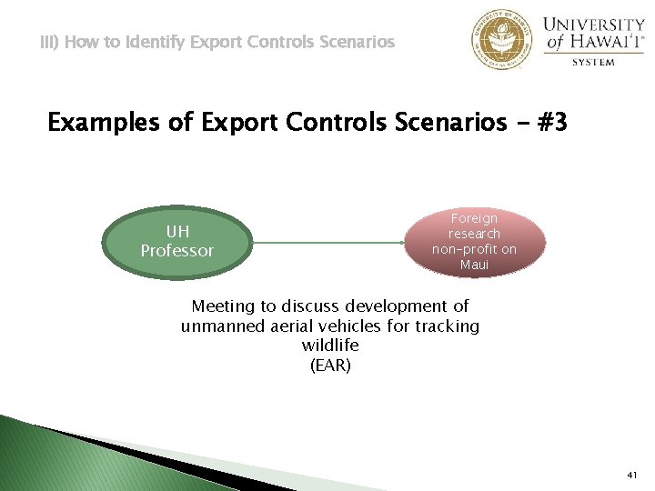 III) How to Identify Export Controls Scenarios Examples of Export Controls Scenarios - #3