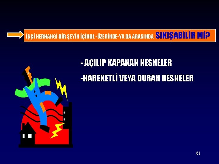 İŞÇİ HERHANGİ BİR ŞEYİN İÇİNDE -ÜZERİNDE-YA DA ARASINDA SIKIŞABİLİR Mİ? - AÇILIP KAPANAN NESNELER