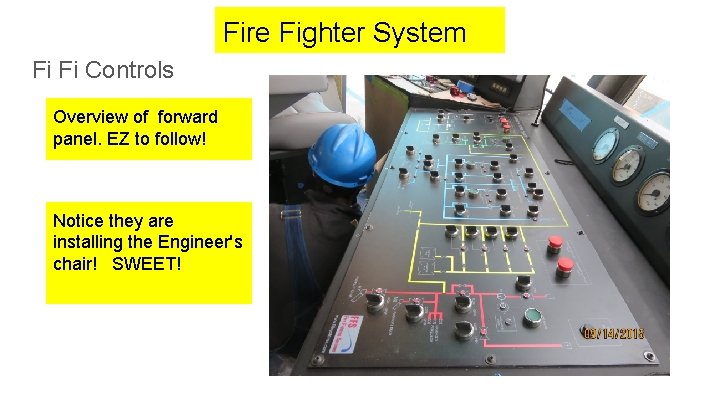 Fire Fighter System Fi Fi Controls Overview of forward panel. EZ to follow! Notice