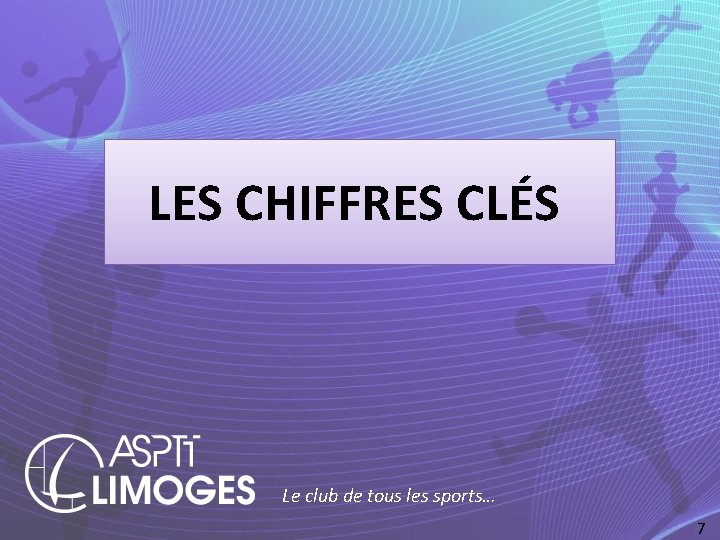 LES CHIFFRES CLÉS Le club de tous les sports… 7 