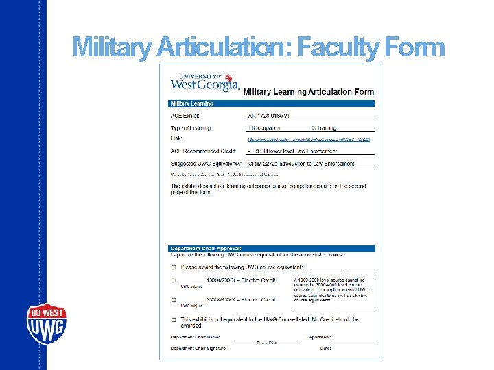 Military Articulation: Faculty Form 