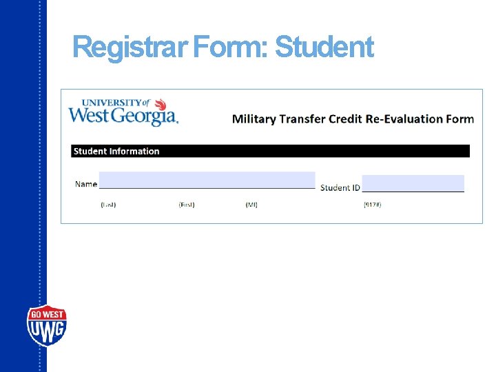 Registrar Form: Student 