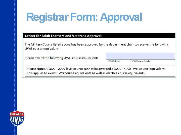 Registrar Form: Approval 