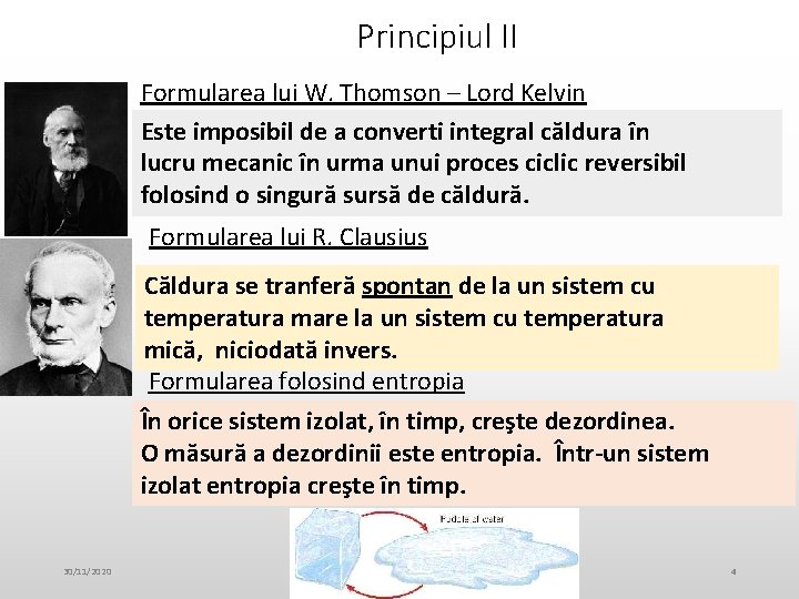 Principiul II Formularea lui W. Thomson – Lord Kelvin Este imposibil de a converti