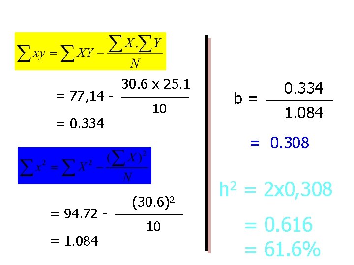 = 77, 14 = 0. 334 30. 6 x 25. 1 10 b= 0.