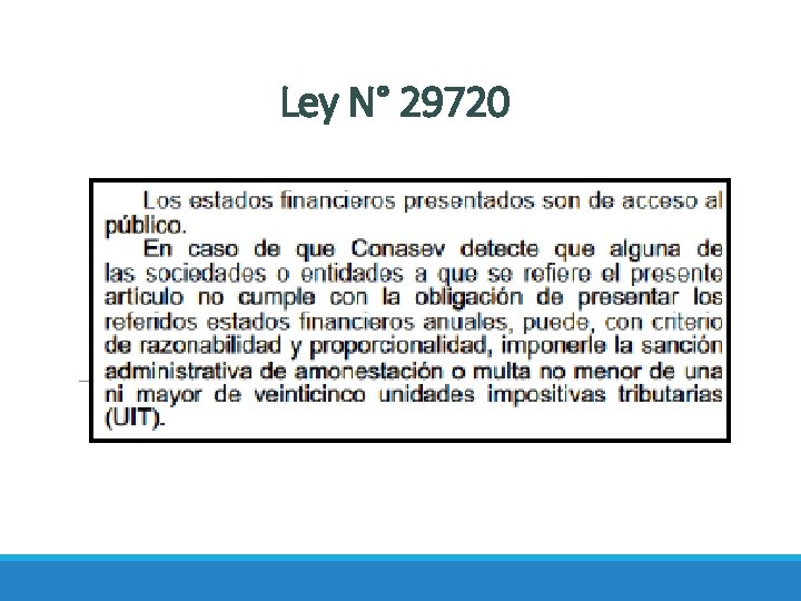 Ley N° 29720 