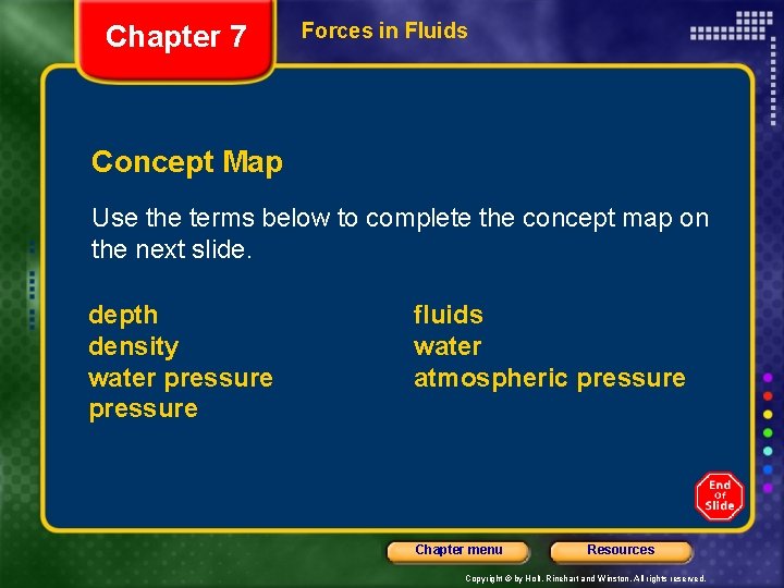 Chapter 7 Forces in Fluids Concept Map Use the terms below to complete the