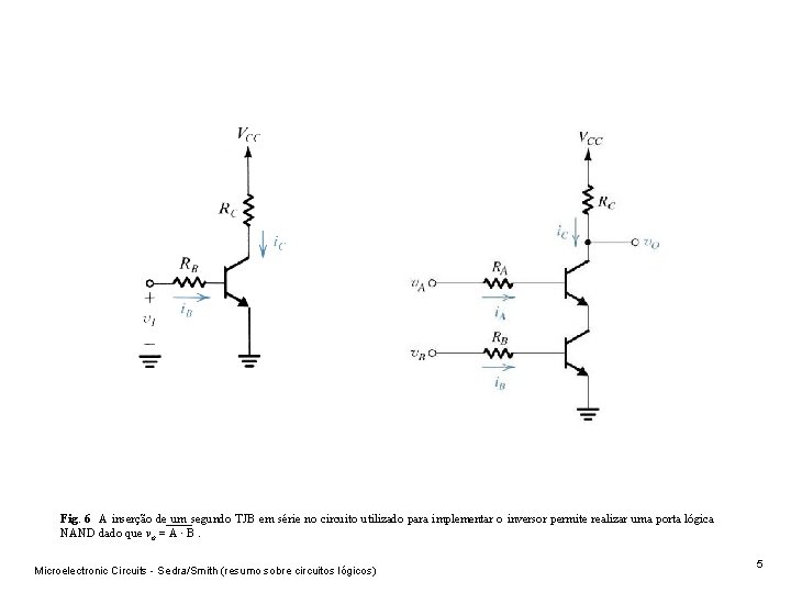 Fig. 6 A inserção de um segundo TJB em série no circuito utilizado para Fig. 6 A inserção de um segundo TJB em série no circuito utilizado para