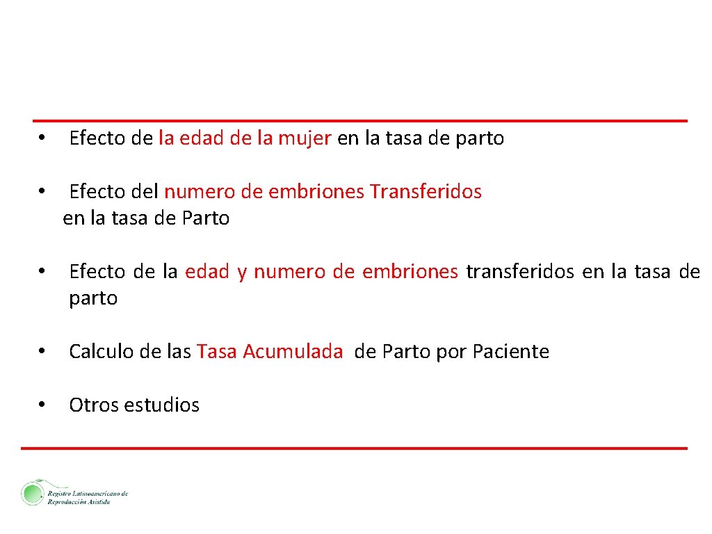  • Efecto de la edad de la mujer en la tasa de parto