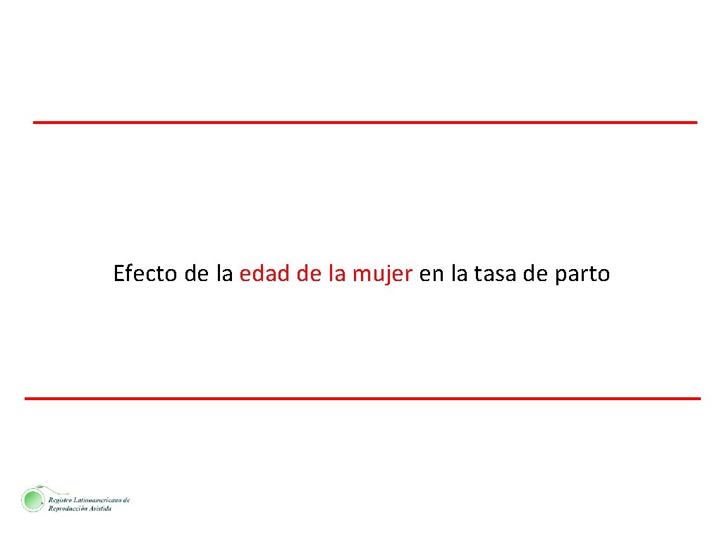 Efecto de la edad de la mujer en la tasa de parto 