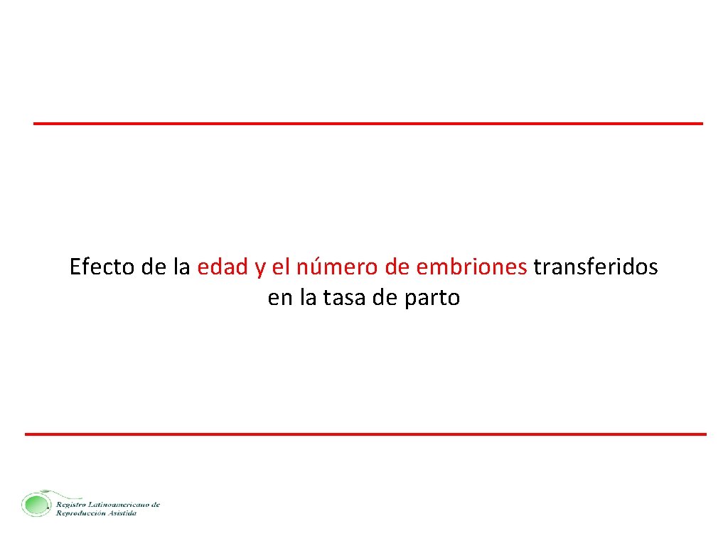 Efecto de la edad y el número de embriones transferidos en la tasa de