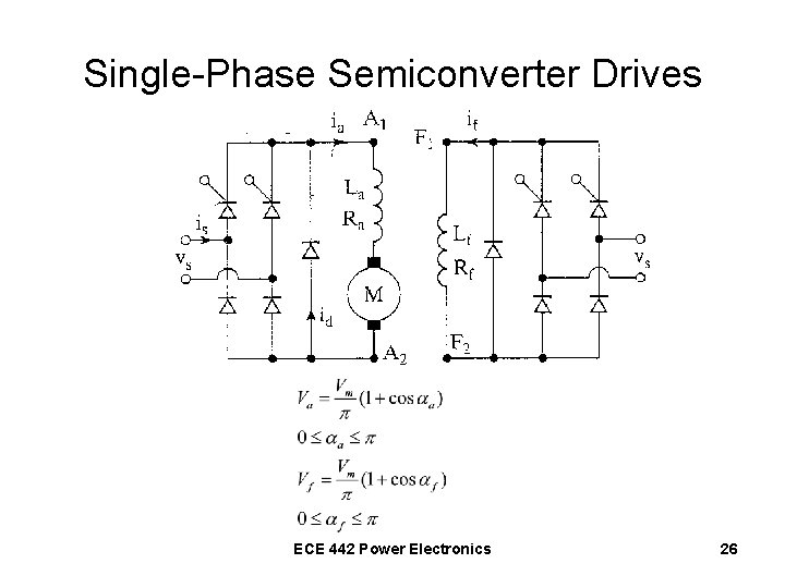 Single-Phase Semiconverter Drives ECE 442 Power Electronics 26 