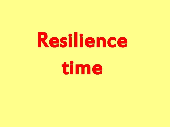 Resilience time 