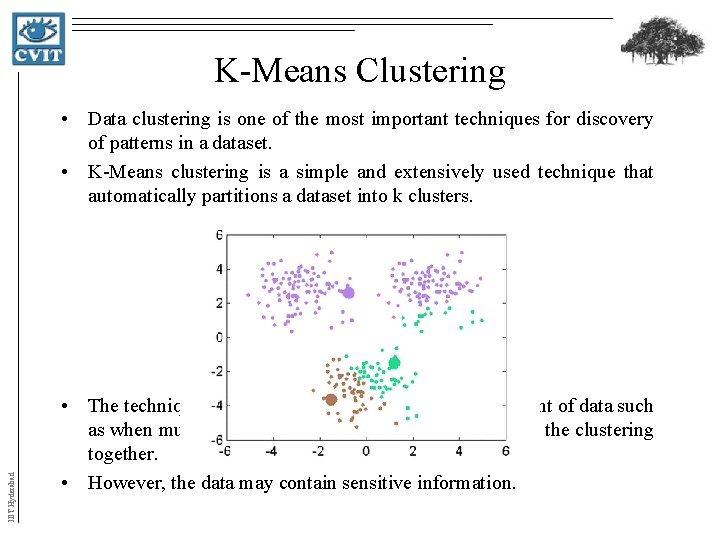 K-Means Clustering IIIT Hyderabad • Data clustering is one of the most important techniques K-Means Clustering IIIT Hyderabad • Data clustering is one of the most important techniques