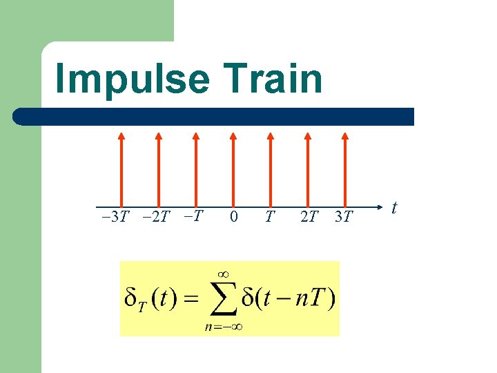 Impulse Train 3 T 2 T T 0 T 2 T 3 T t