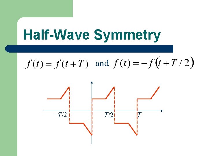 Half-Wave Symmetry and T/2 T 